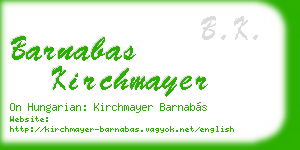 barnabas kirchmayer business card